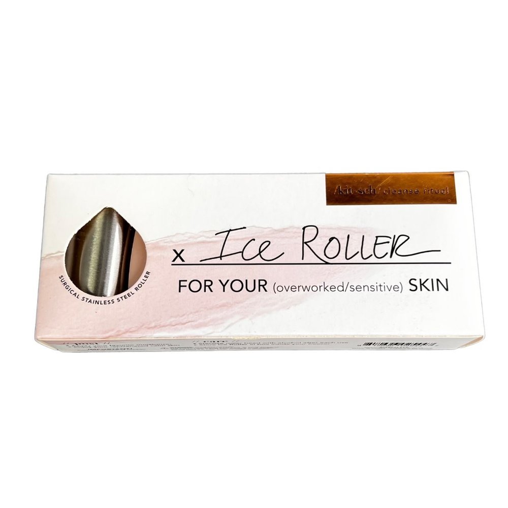 Kitsch Ice Roller for Face Skin Stainless Steel De Puffs Brightens Tighten Pores
